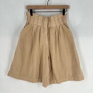 SEA New York High Rise Paperbag Tan Cotton Twill Denim Relaxed Fit Shorts Size 4